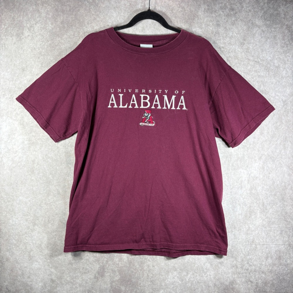 Vintage 90s University of Alabama Crimson Tide Tultex T-Shirt Mens Large Maroon